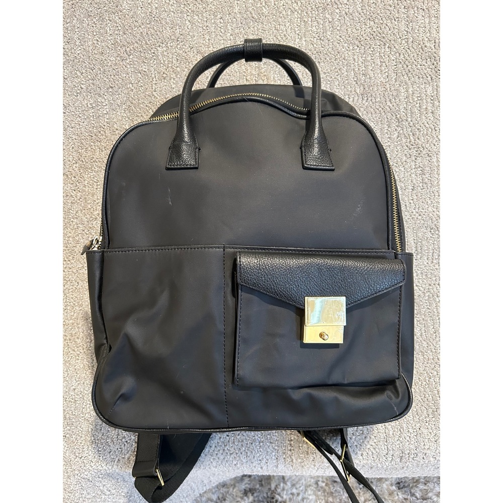 India Hicksโ London Harbour Island Black Nylon Leather Trim Backpack